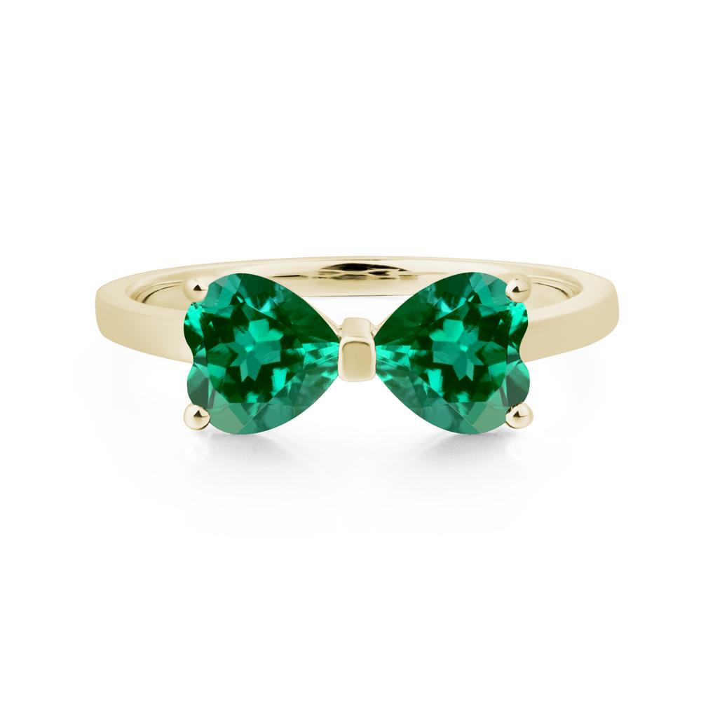Heart Shaped Emerald Mothers Ring - LUO Jewelry #metal_14k yellow gold
