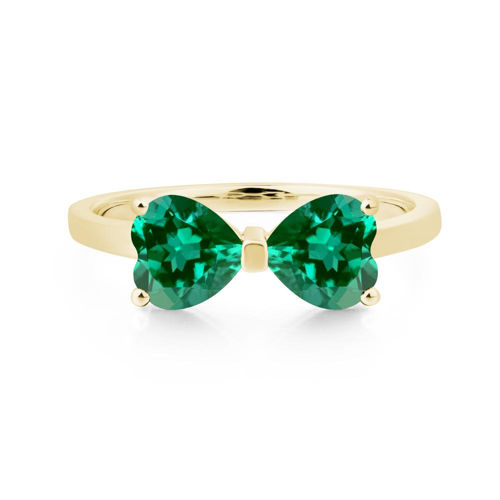 Heart Shaped Emerald Mothers Ring - LUO Jewelry #metal_18k yellow gold