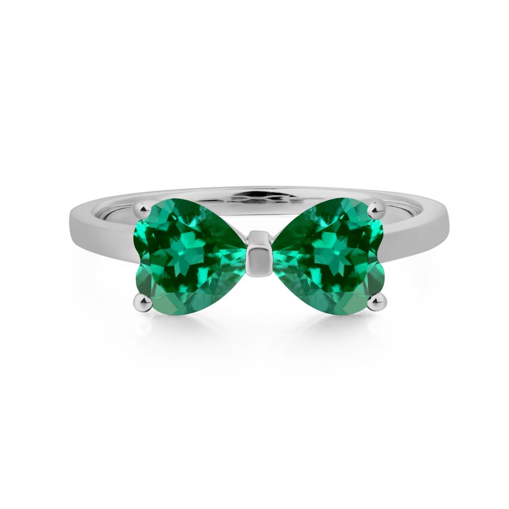 Heart Shaped Emerald Mothers Ring - LUO Jewelry #metal_platinum