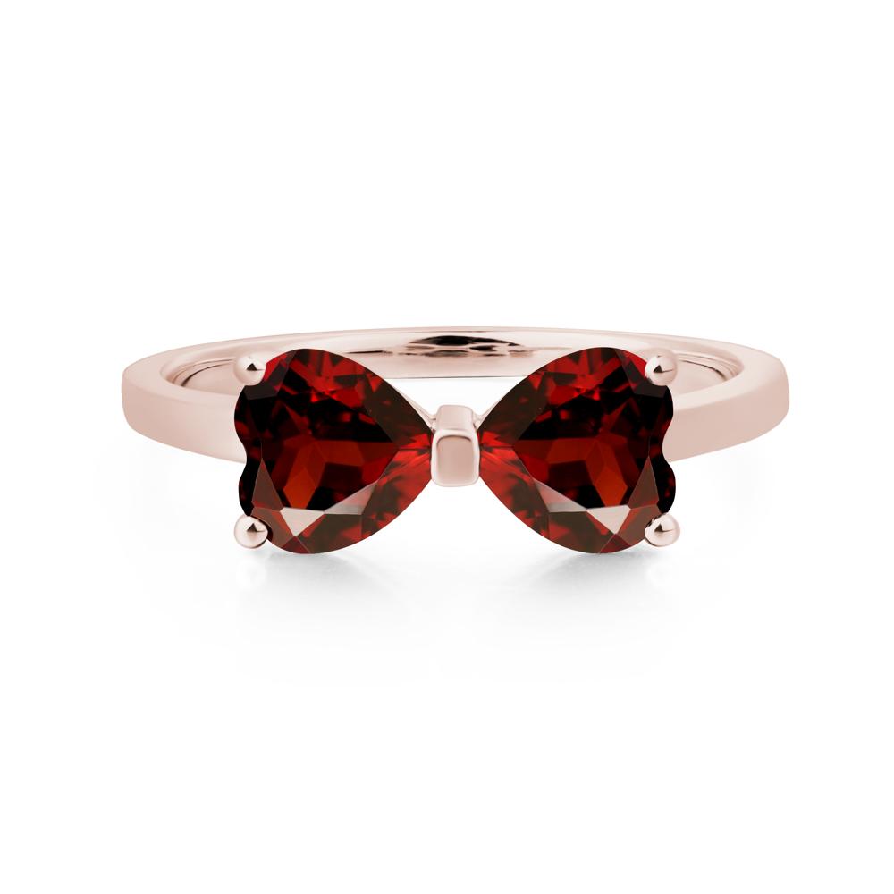 Heart Shaped Garnet Mothers Ring - LUO Jewelry #metal_14k rose gold