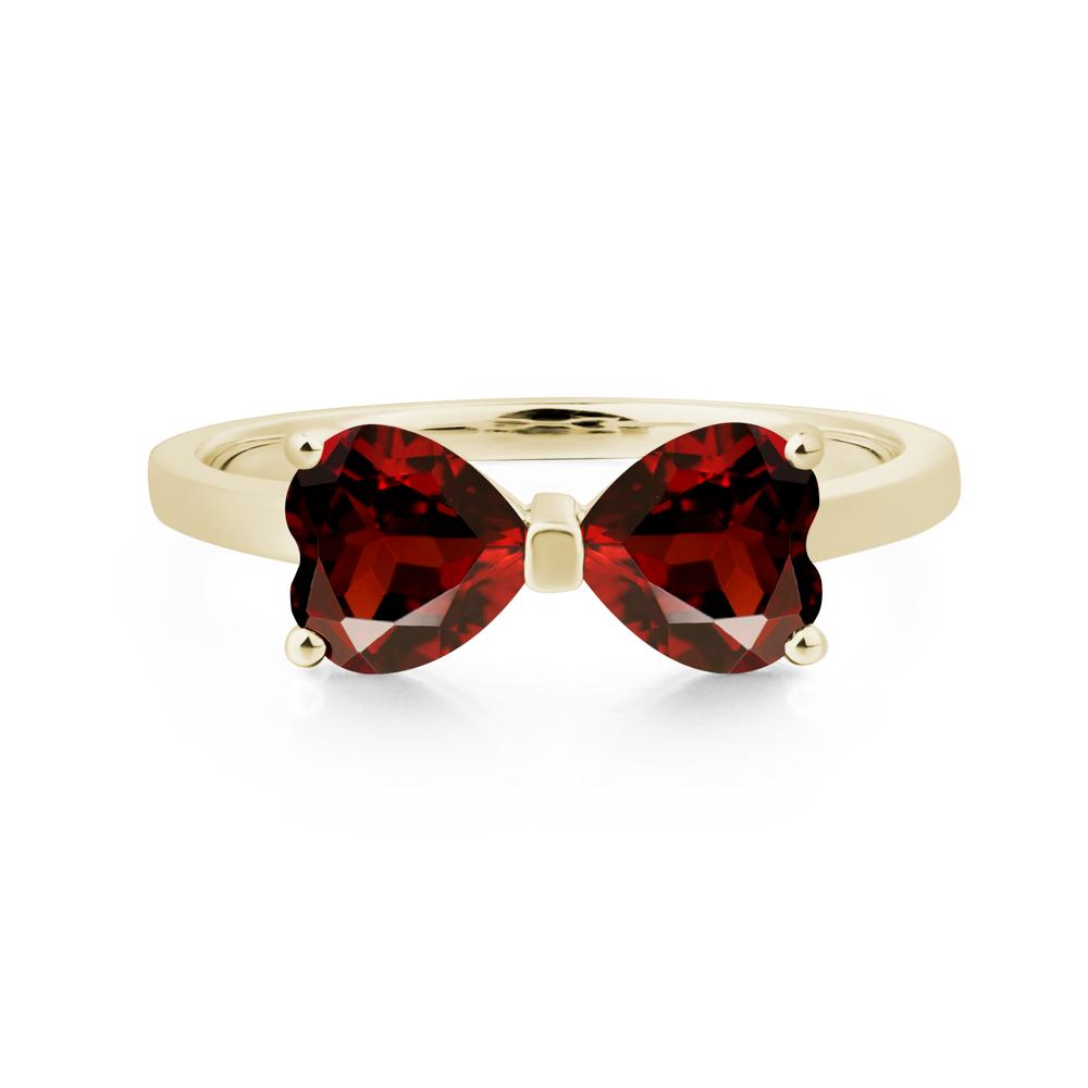 Heart Shaped Garnet Mothers Ring - LUO Jewelry #metal_14k yellow gold