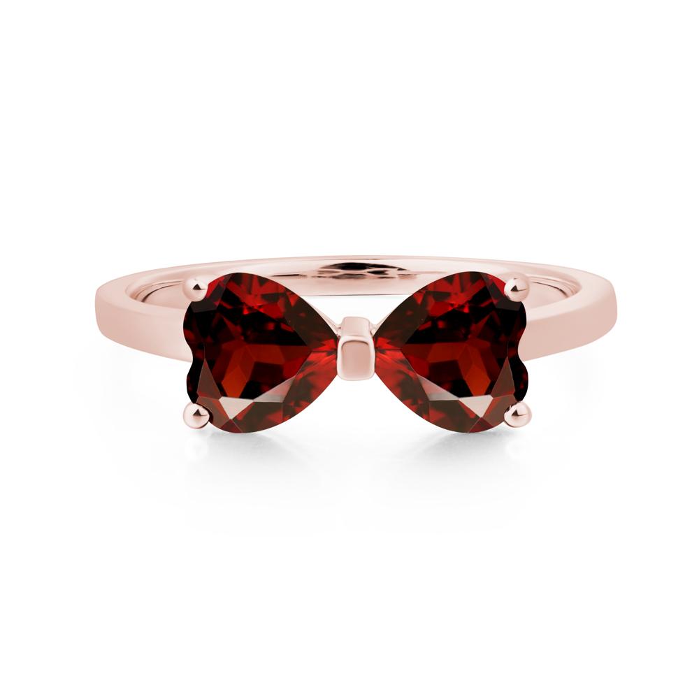 Heart Shaped Garnet Mothers Ring - LUO Jewelry #metal_18k rose gold