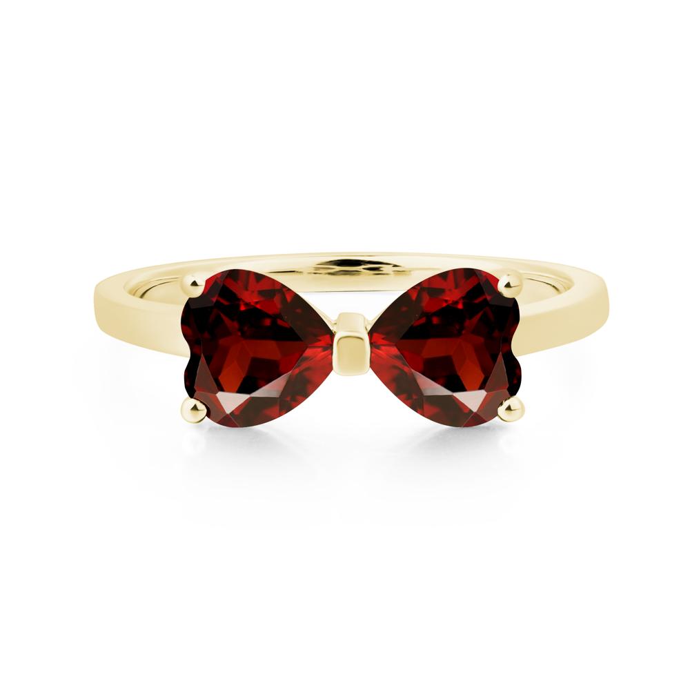 Heart Shaped Garnet Mothers Ring - LUO Jewelry #metal_18k yellow gold