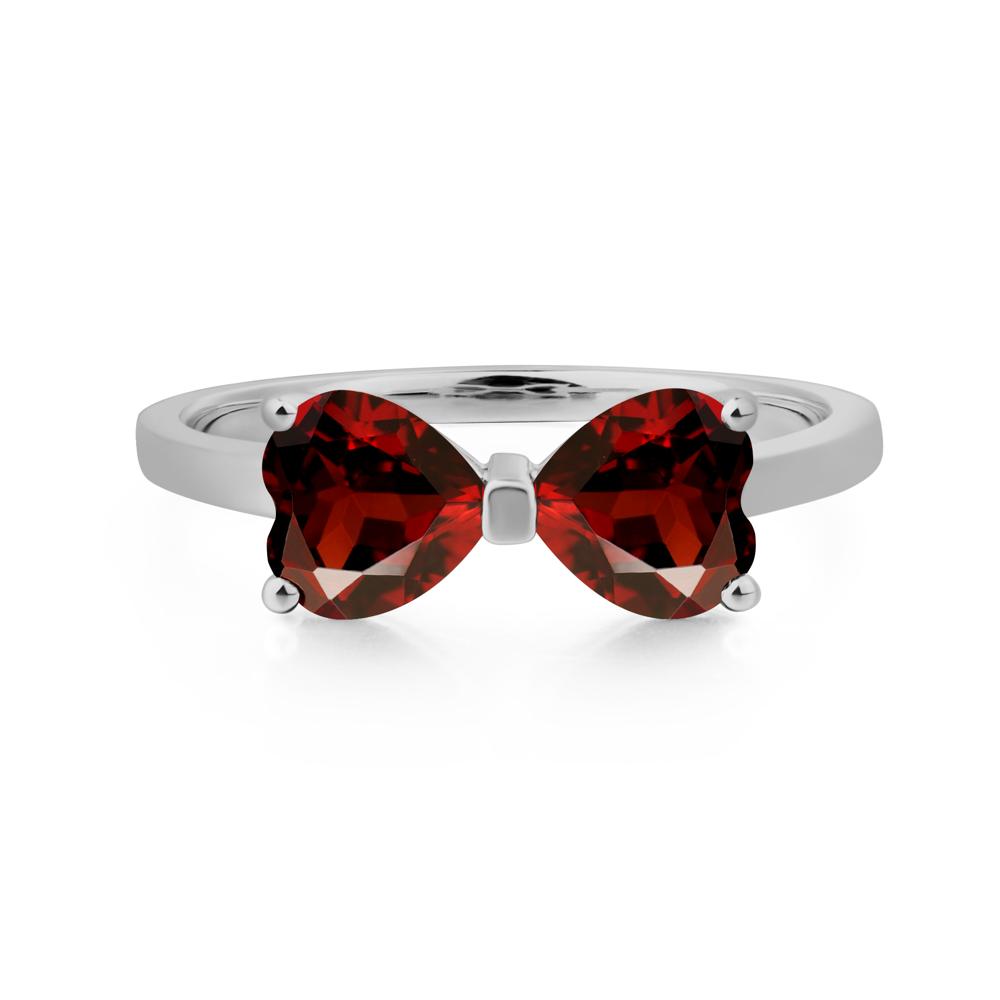Heart Shaped Garnet Mothers Ring - LUO Jewelry #metal_platinum