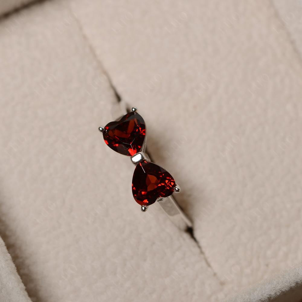 Heart Shaped Garnet Mothers Ring - LUO Jewelry