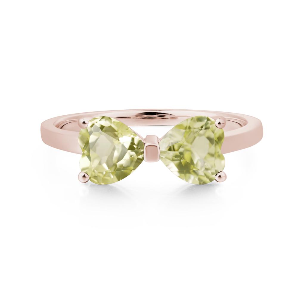 Heart Shaped Lemon Quartz Mothers Ring - LUO Jewelry #metal_14k rose gold