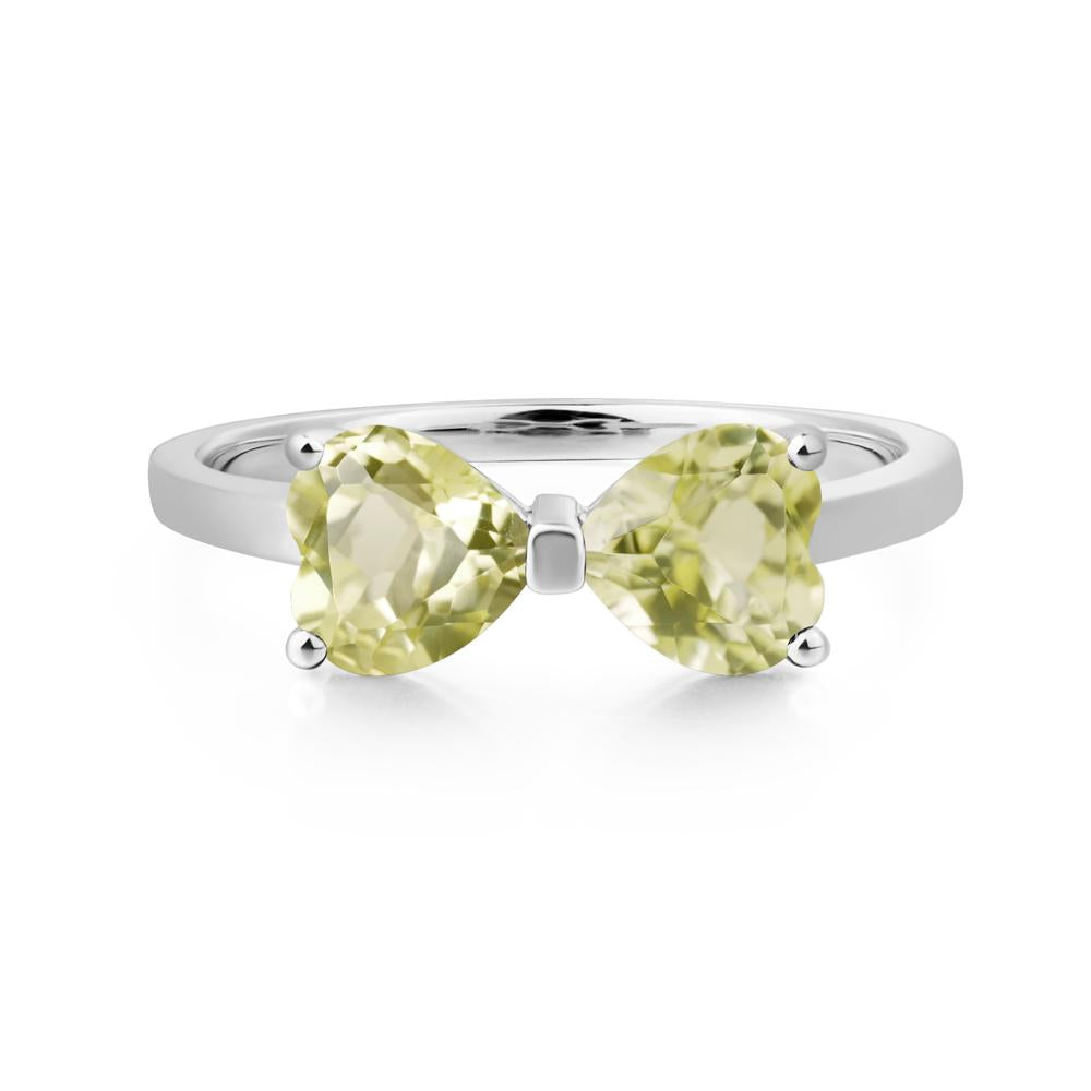 Heart Shaped Lemon Quartz Mothers Ring - LUO Jewelry #metal_14k white gold