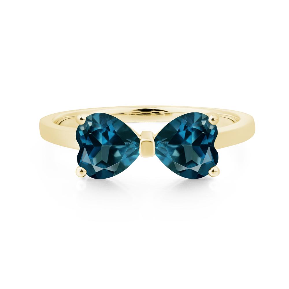 Heart Shaped London Blue Topaz Mothers Ring - LUO Jewelry #metal_18k yellow gold