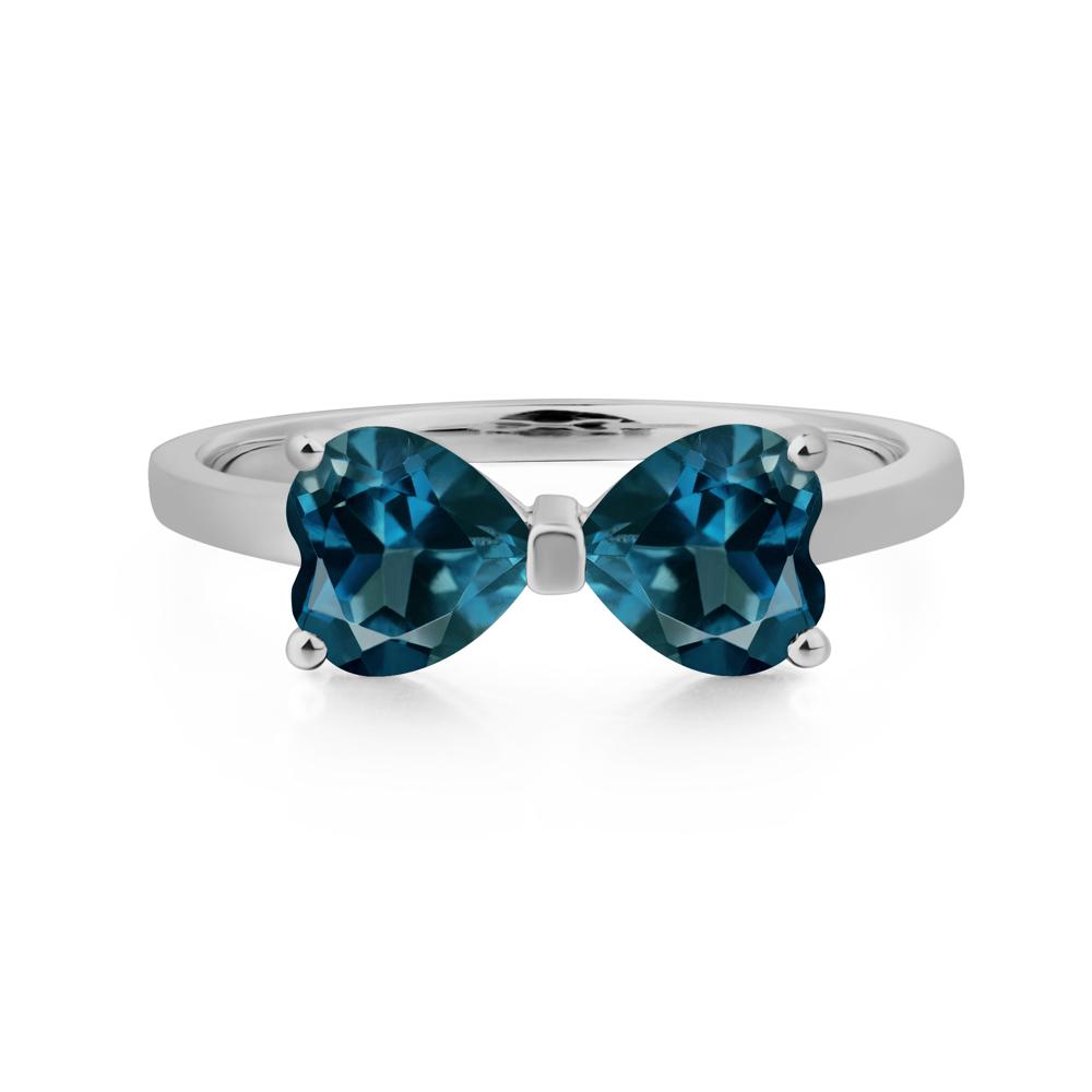 Heart Shaped London Blue Topaz Mothers Ring - LUO Jewelry #metal_platinum