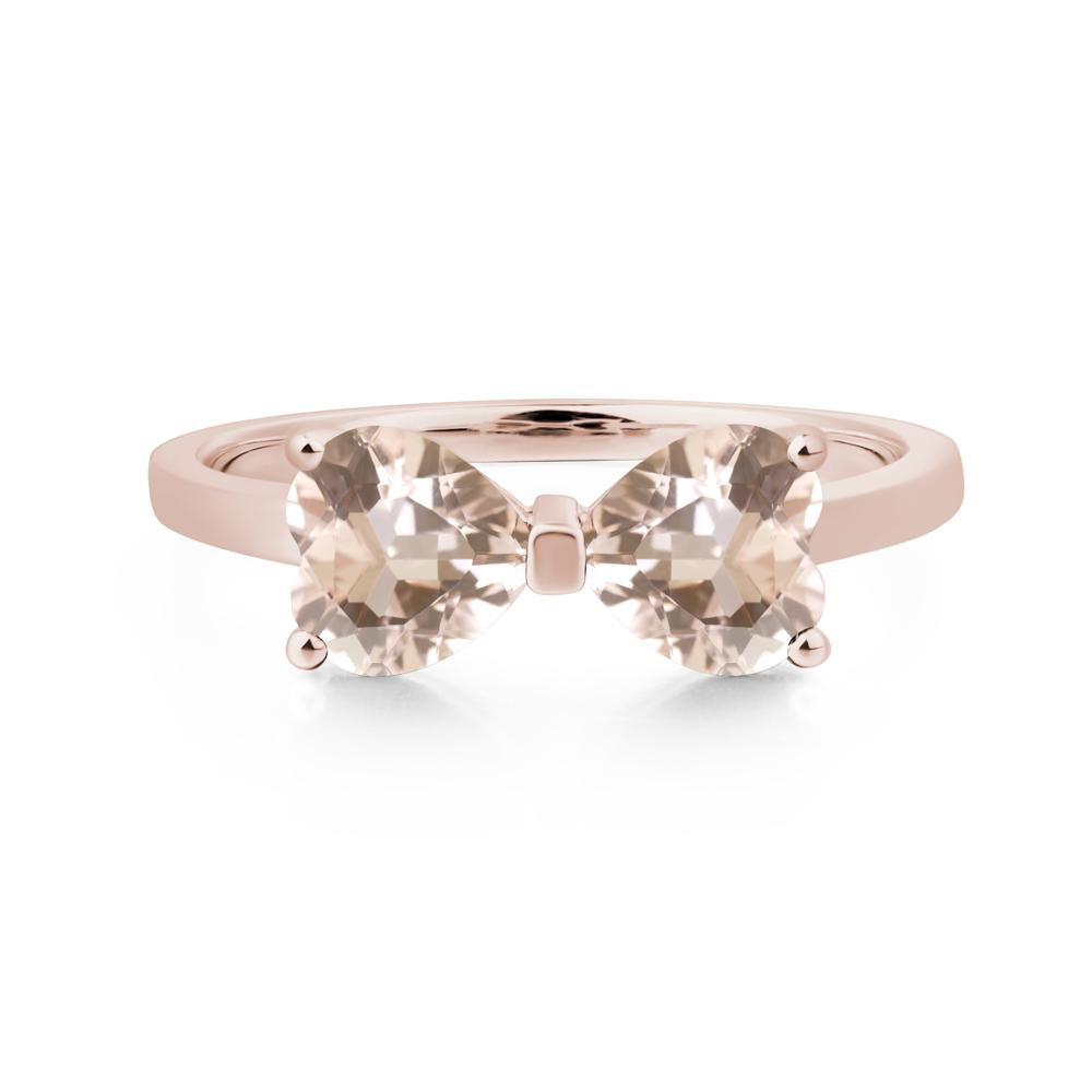 Heart Shaped Morganite Mothers Ring - LUO Jewelry #metal_14k rose gold