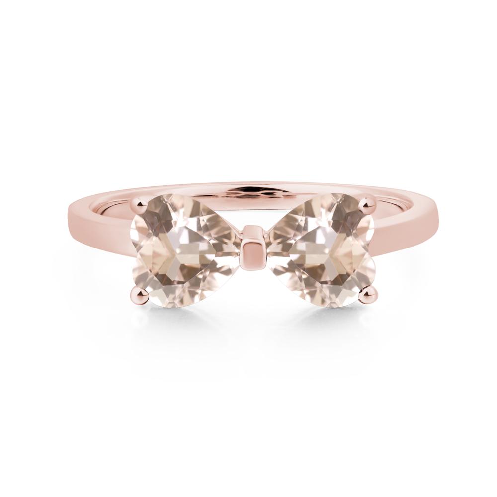 Heart Shaped Morganite Mothers Ring - LUO Jewelry #metal_18k rose gold