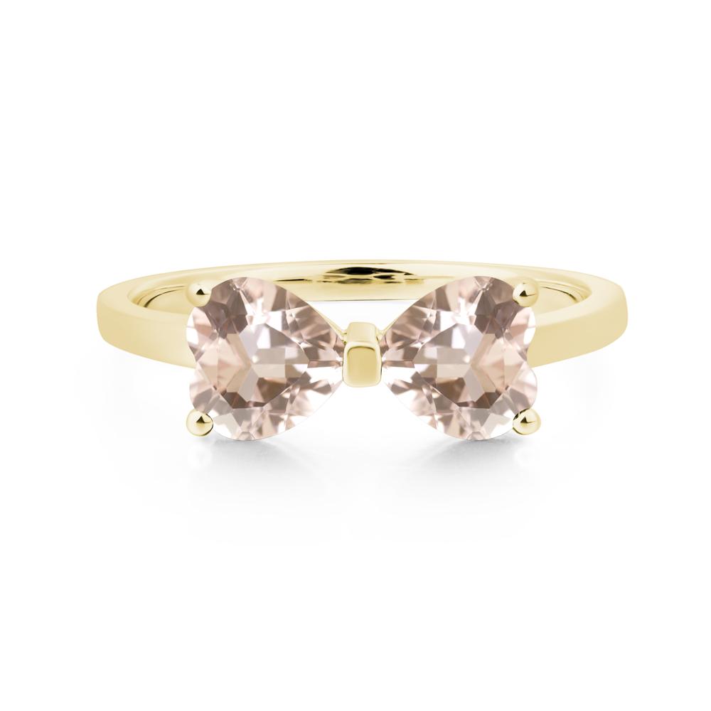 Heart Shaped Morganite Mothers Ring - LUO Jewelry #metal_18k yellow gold