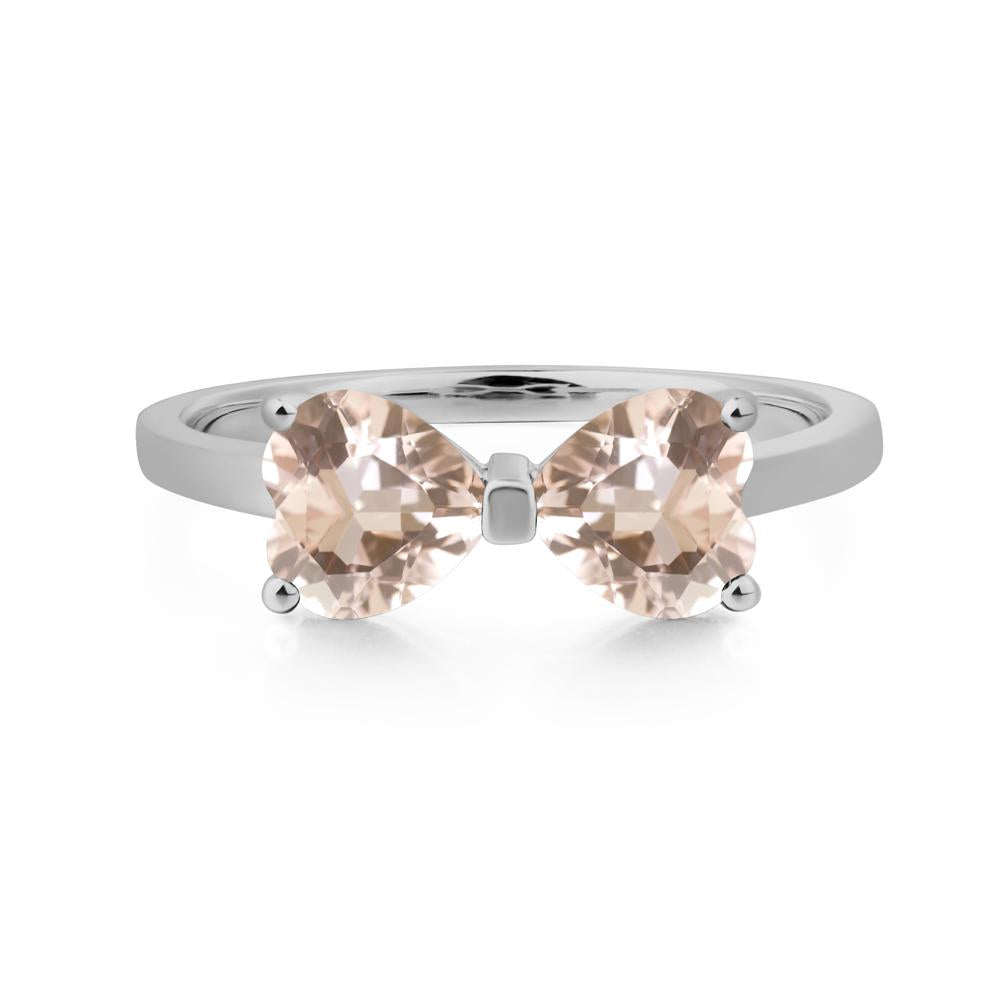 Heart Shaped Morganite Mothers Ring - LUO Jewelry #metal_platinum