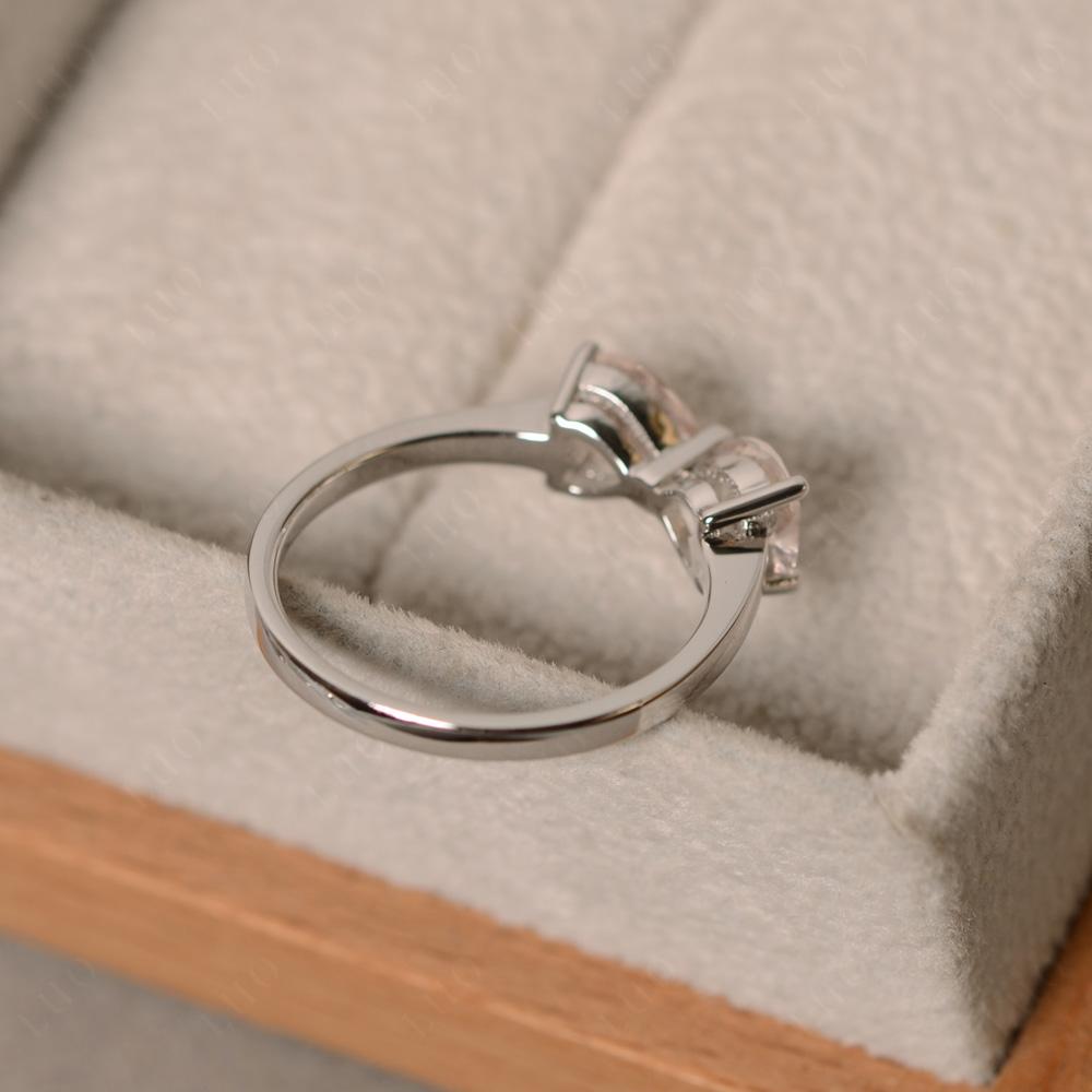 2 Stone Heart Shaped Morganite Promise Ring - LUO Jewelry