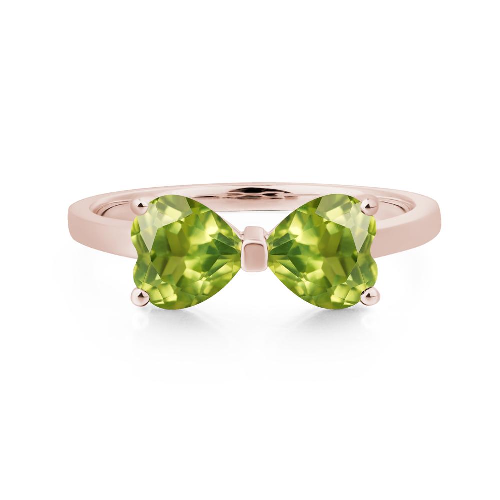 Heart Shaped Peridot Mothers Ring - LUO Jewelry #metal_14k rose gold