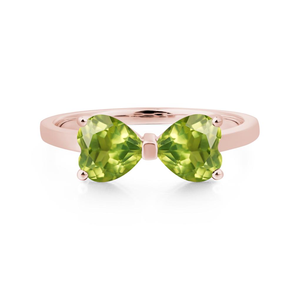Heart Shaped Peridot Mothers Ring - LUO Jewelry #metal_18k rose gold