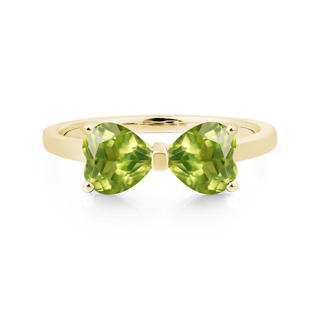 Heart Shaped Peridot Mothers Ring - LUO Jewelry #metal_18k yellow gold
