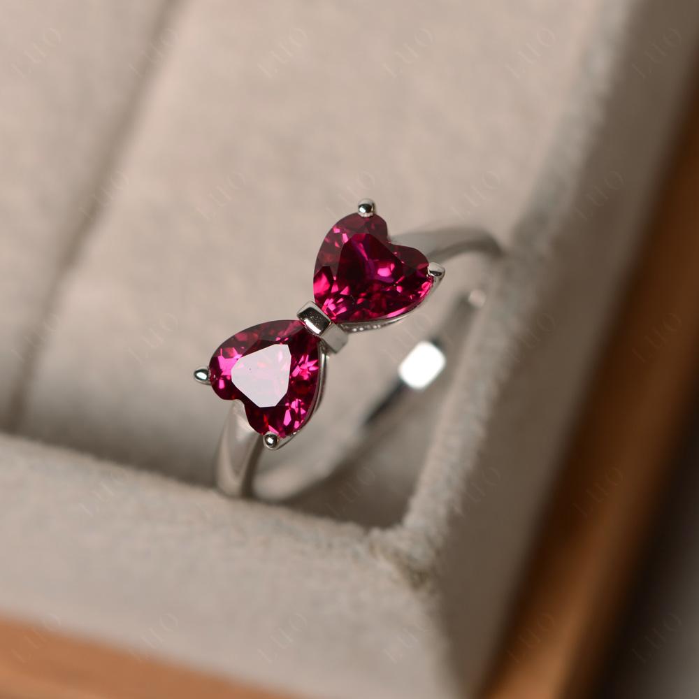 Heart Shaped Ruby Mothers Ring - LUO Jewelry