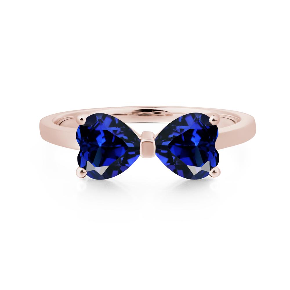Heart Shaped Sapphire Mothers Ring - LUO Jewelry #metal_14k rose gold