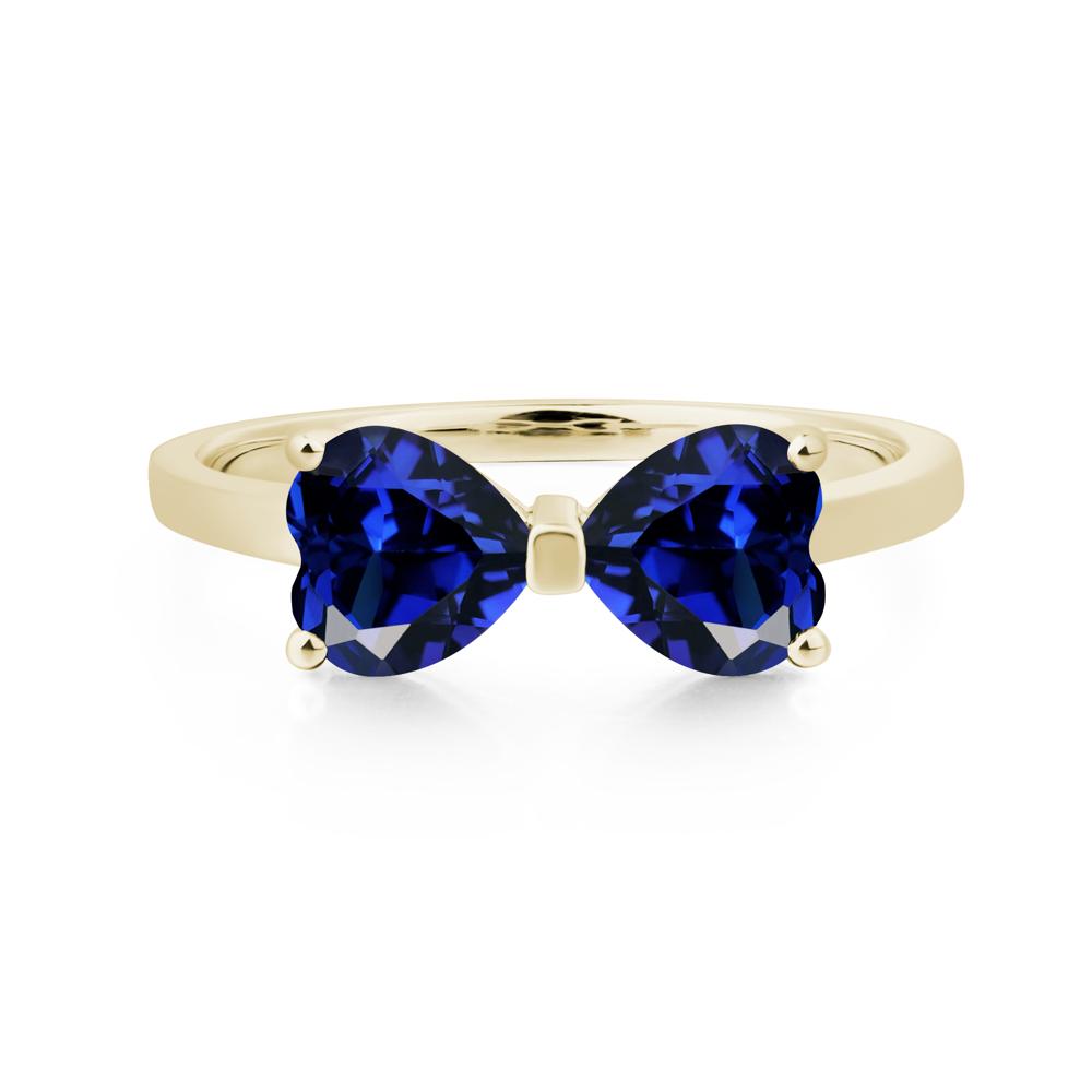 Heart Shaped Sapphire Mothers Ring - LUO Jewelry #metal_14k yellow gold
