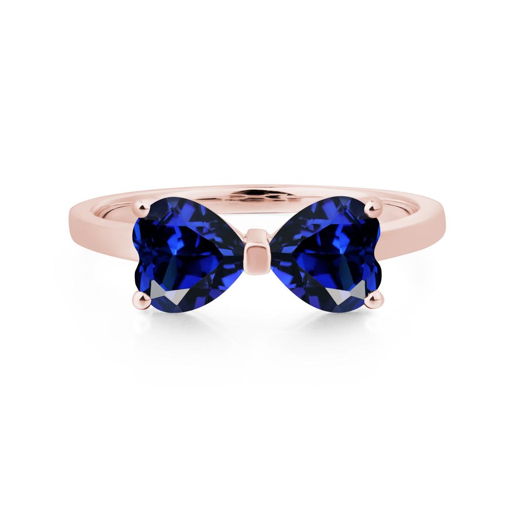 Heart Shaped Sapphire Mothers Ring - LUO Jewelry #metal_18k rose gold