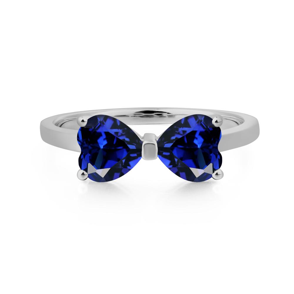 Heart Shaped Sapphire Mothers Ring - LUO Jewelry #metal_platinum