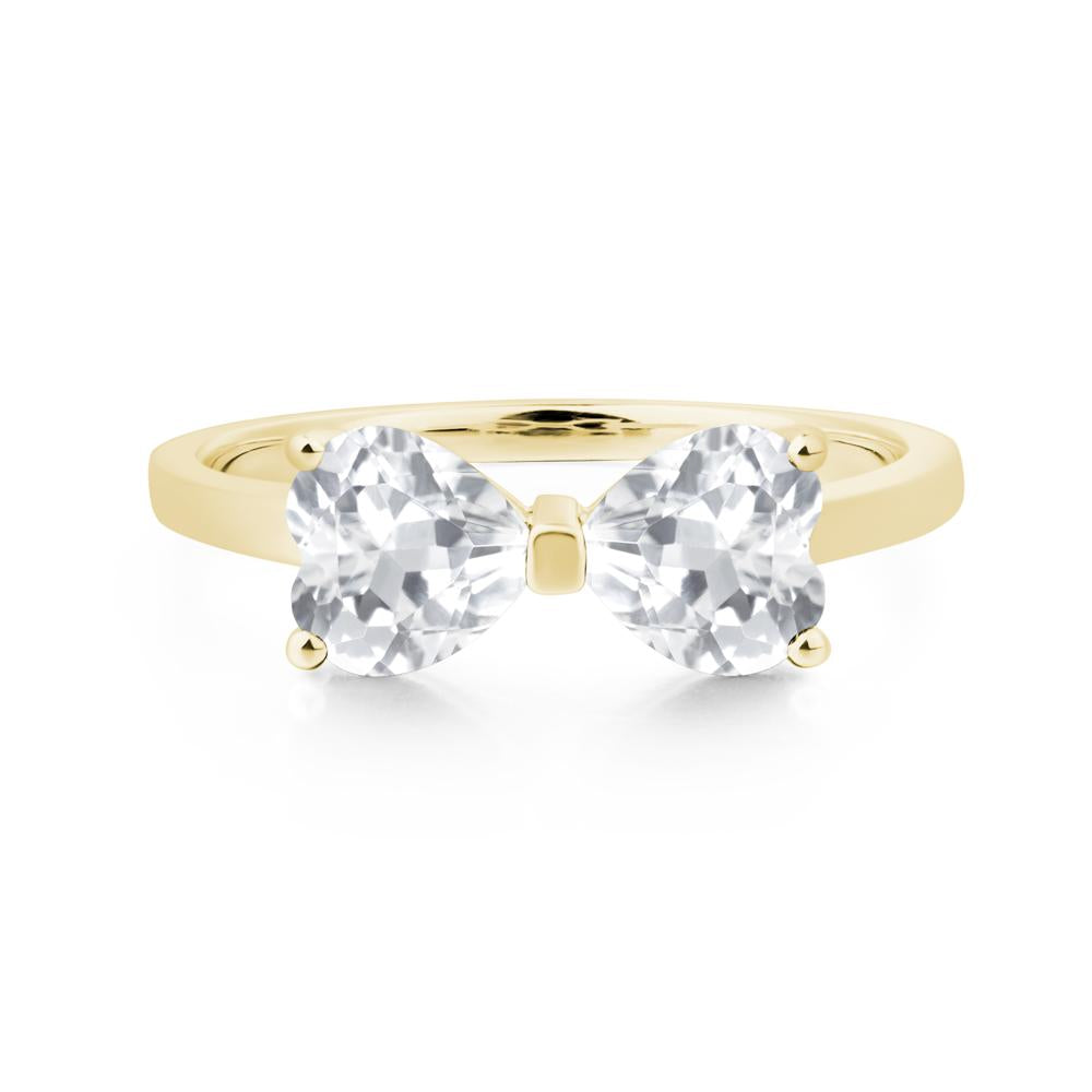 Heart Shaped White Topaz Mothers Ring - LUO Jewelry #metal_18k yellow gold