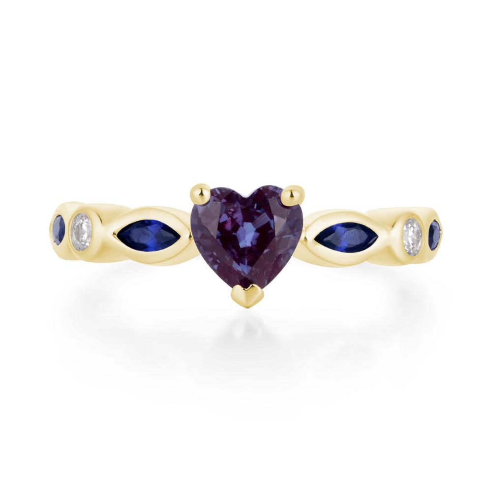 Heart Alexandrite Wedding Ring - LUO Jewelry #metal_18k yellow gold