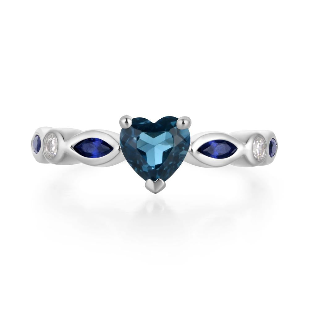 Heart London Blue Topaz Wedding Ring - LUO Jewelry #metal_14k white gold