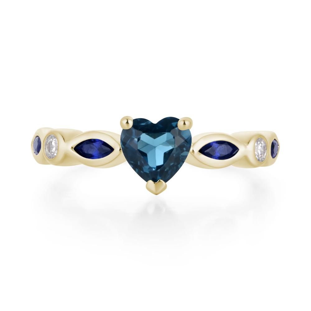 Heart London Blue Topaz Wedding Ring - LUO Jewelry #metal_14k yellow gold