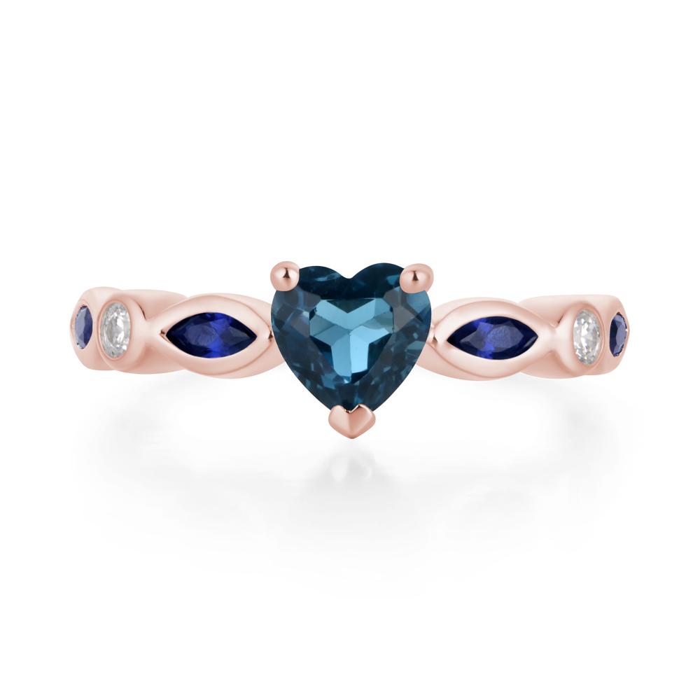 Heart London Blue Topaz Wedding Ring - LUO Jewelry #metal_18k rose gold