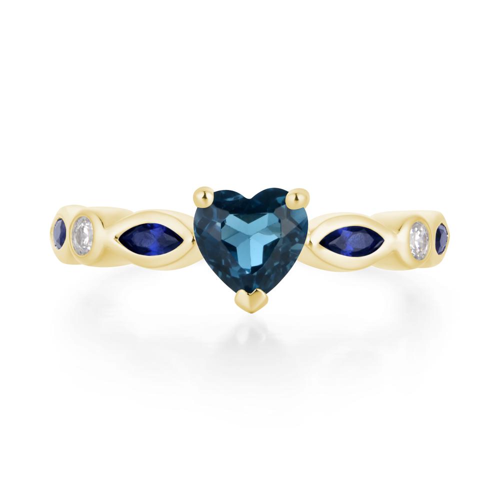 Heart London Blue Topaz Wedding Ring - LUO Jewelry #metal_18k yellow gold