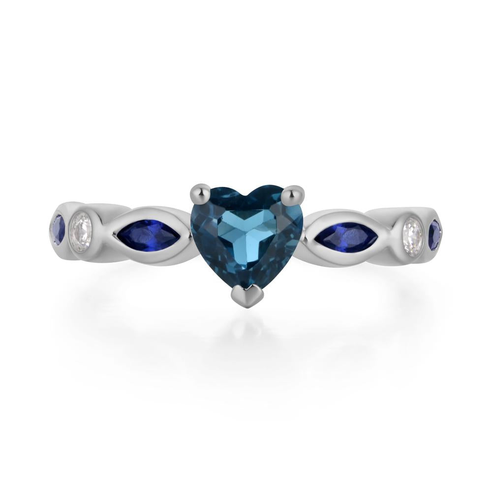 Heart London Blue Topaz Wedding Ring - LUO Jewelry #metal_platinum