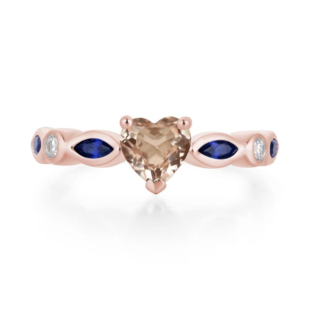 Heart Morganite Wedding Ring - LUO Jewelry #metal_18k rose gold