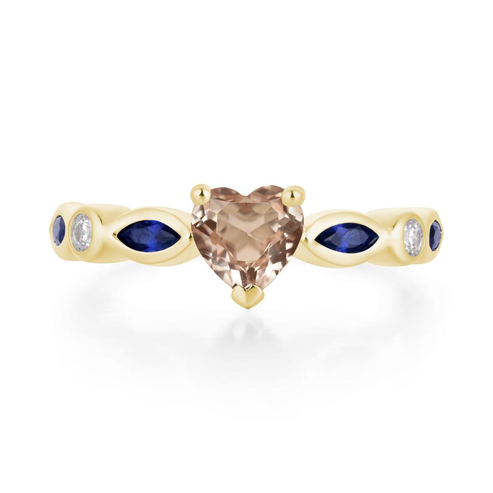 Heart Morganite Wedding Ring - LUO Jewelry #metal_18k yellow gold