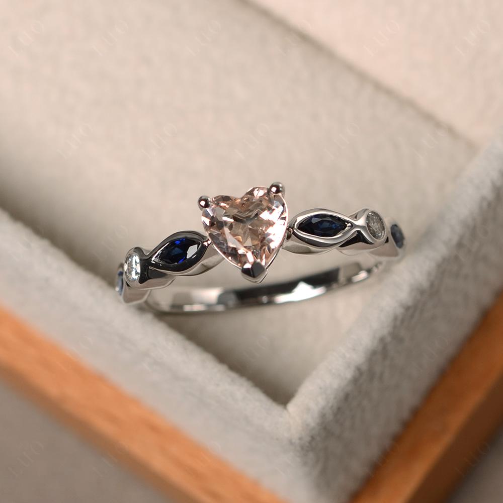 Heart Morganite Wedding Ring - LUO Jewelry