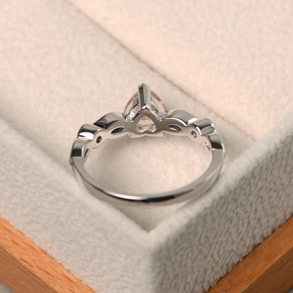 Heart Morganite Wedding Ring White Gold - LUO Jewelry
