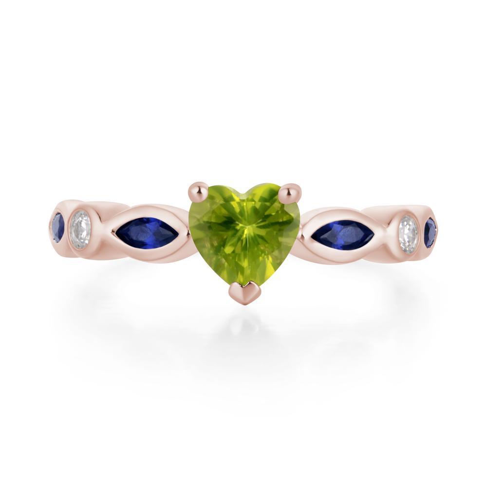 Heart Peridot Wedding Ring - LUO Jewelry #metal_14k rose gold