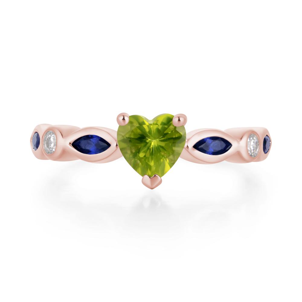 Heart Peridot Wedding Ring - LUO Jewelry #metal_18k rose gold