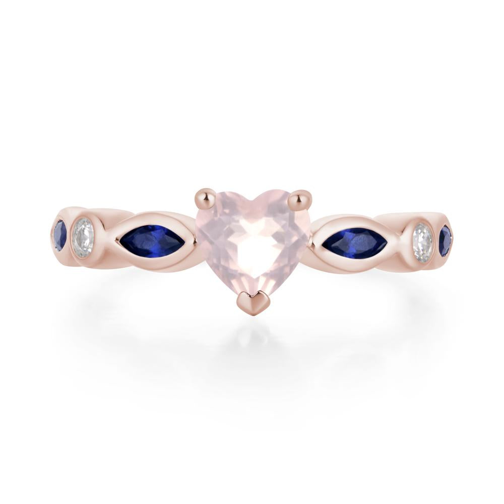 Heart Rose Quartz Wedding Ring - LUO Jewelry #metal_14k rose gold