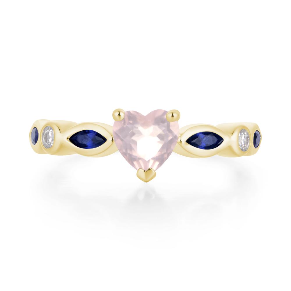 Heart Rose Quartz Wedding Ring - LUO Jewelry #metal_18k yellow gold