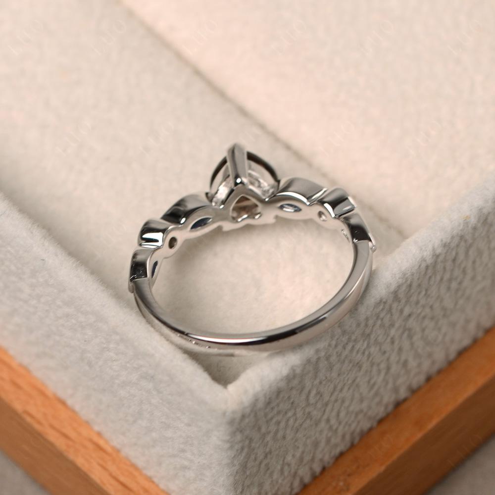 Heart Smoky Quartz Wedding Ring - LUO Jewelry