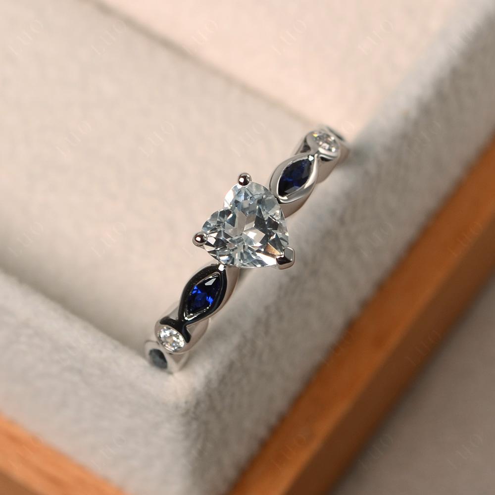 Heart White Topaz Wedding Ring - LUO Jewelry