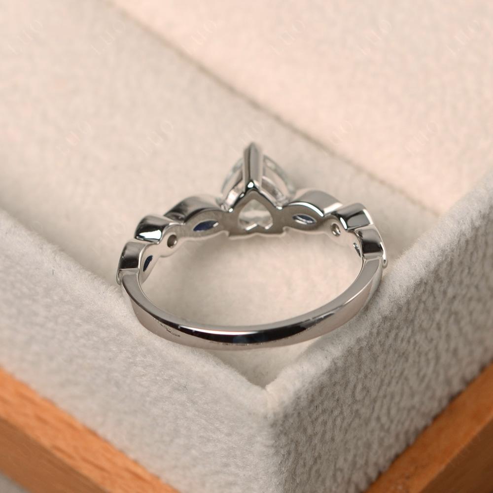 Heart White Topaz Wedding Ring - LUO Jewelry