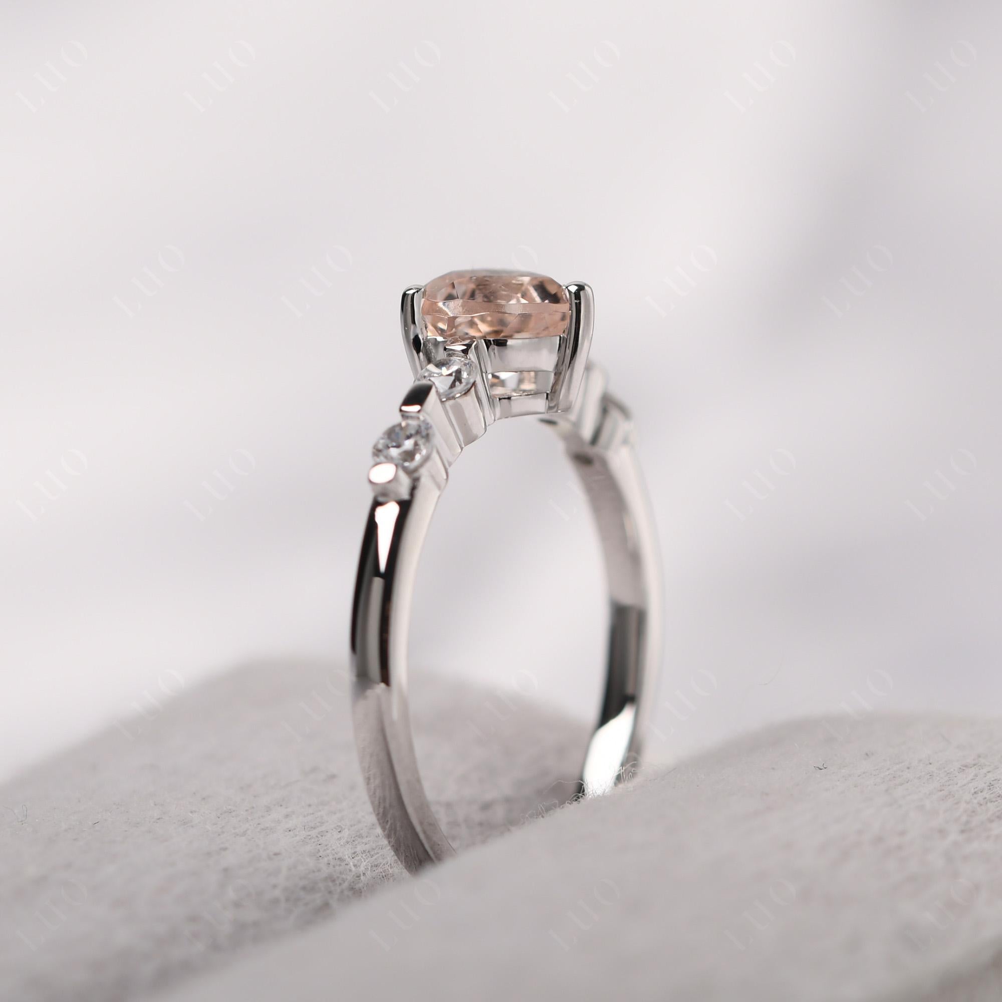 Dainty Heart Morganite Engagement Ring - LUO Jewelry