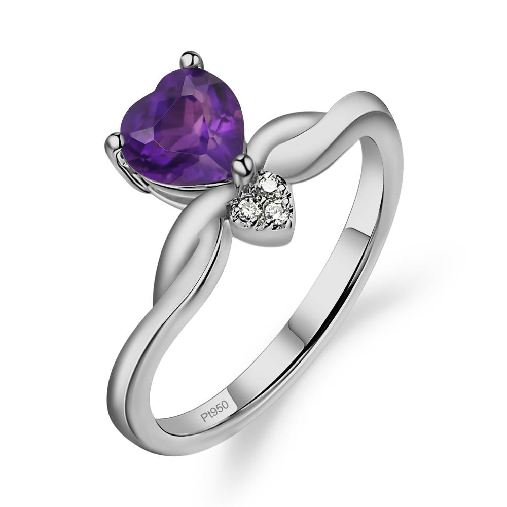 Dainty Twisted Amethyst Engagement Ring - LUO Jewelry #metal_platinum