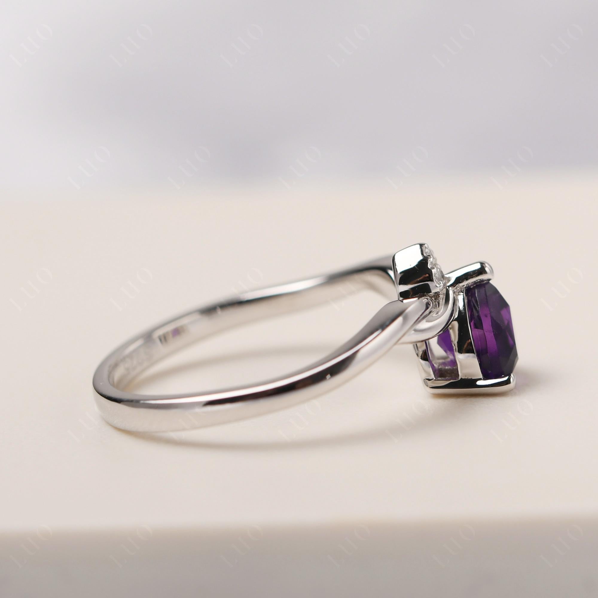 Dainty Twisted Amethyst Engagement Ring - LUO Jewelry