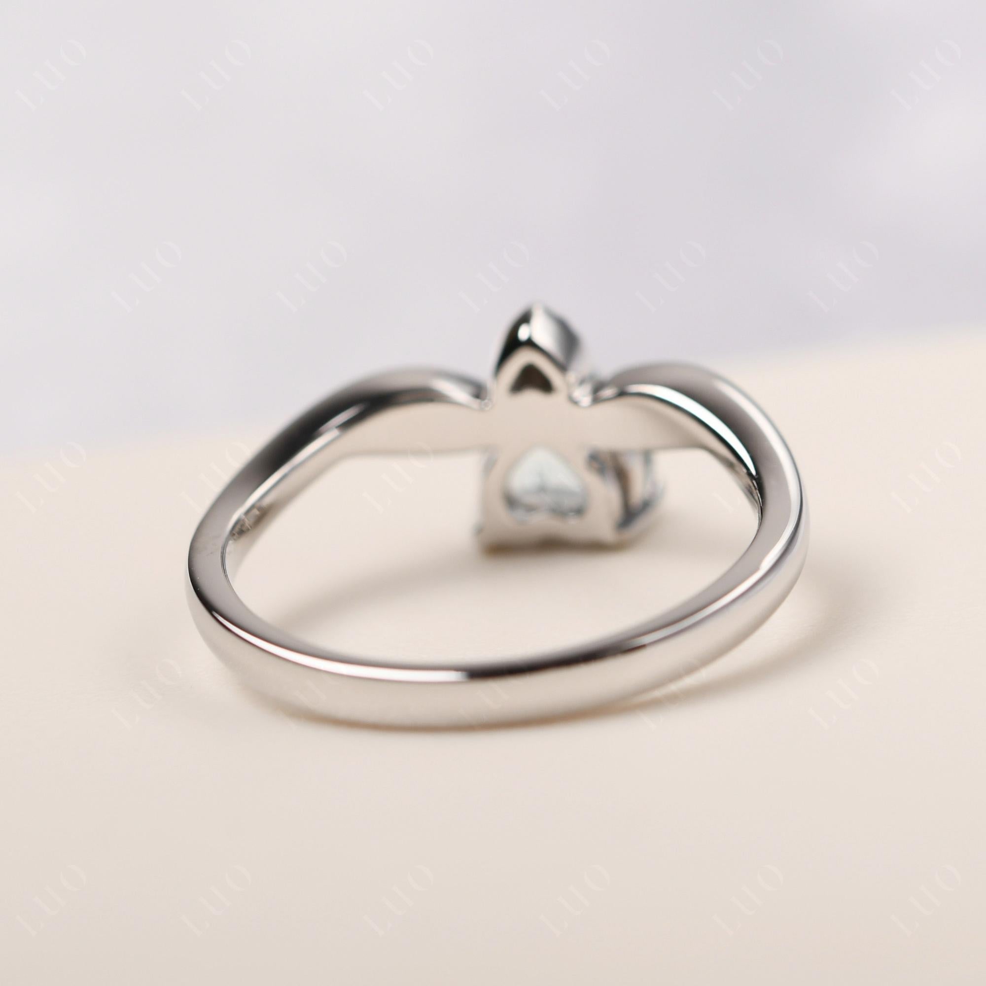 Dainty Twisted Aquamarine Engagement Ring - LUO Jewelry