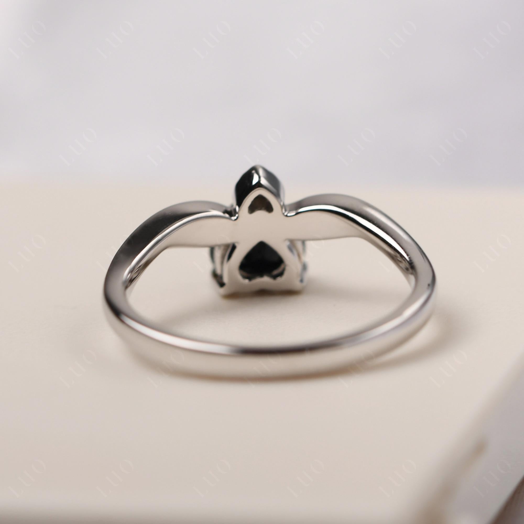 Dainty Twisted Black Spinel Engagement Ring - LUO Jewelry