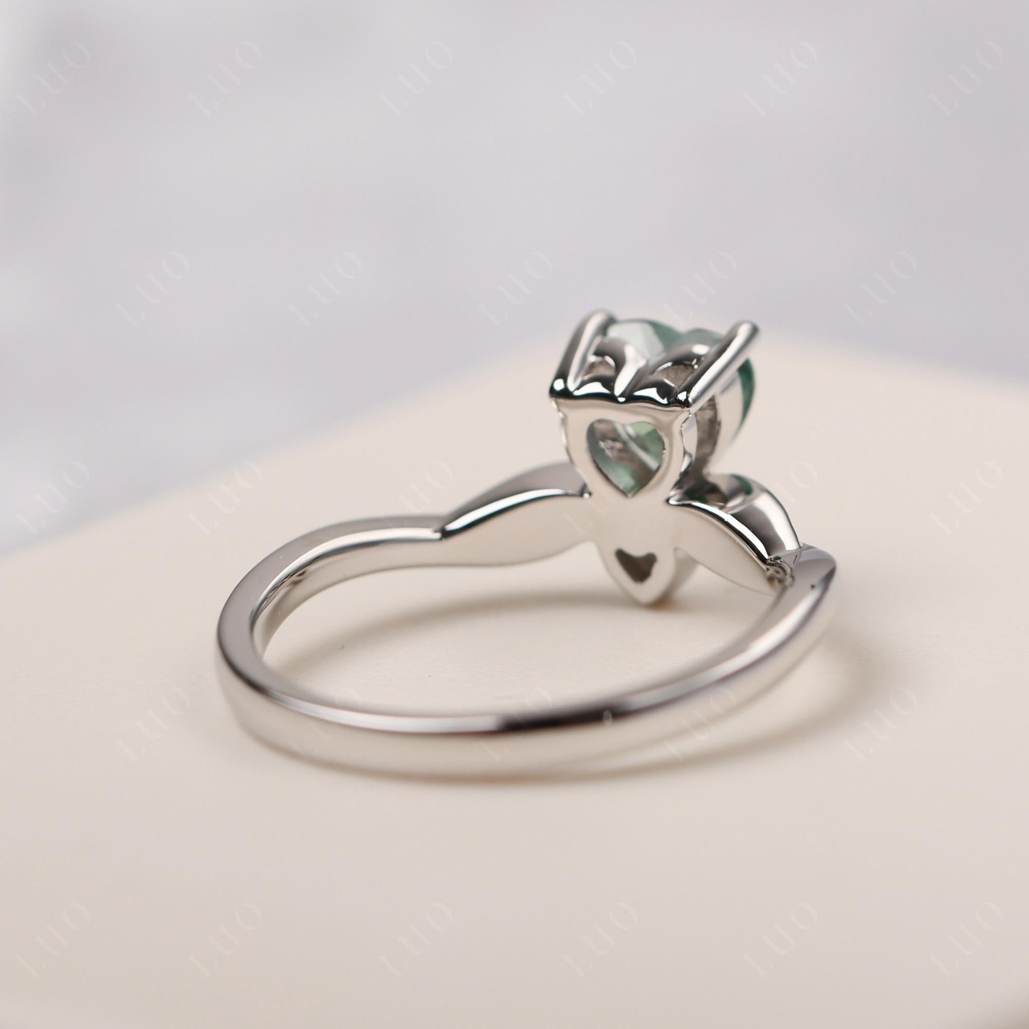Dainty Twisted Lab Green Sapphire Engagement Ring - LUO Jewelry